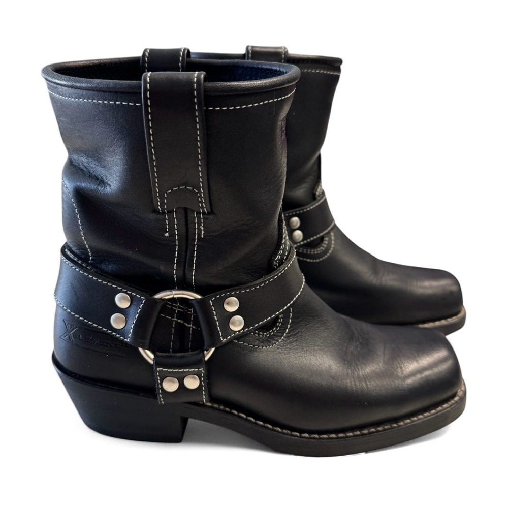 Xelement Women’s Black Leather Harness Motorcycle Boots Size 8M